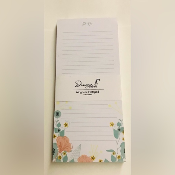 New Designer Papers Floral Magnetic Notepad “To Do” on Top 100 Lined Sheets - Picture 11 of 11